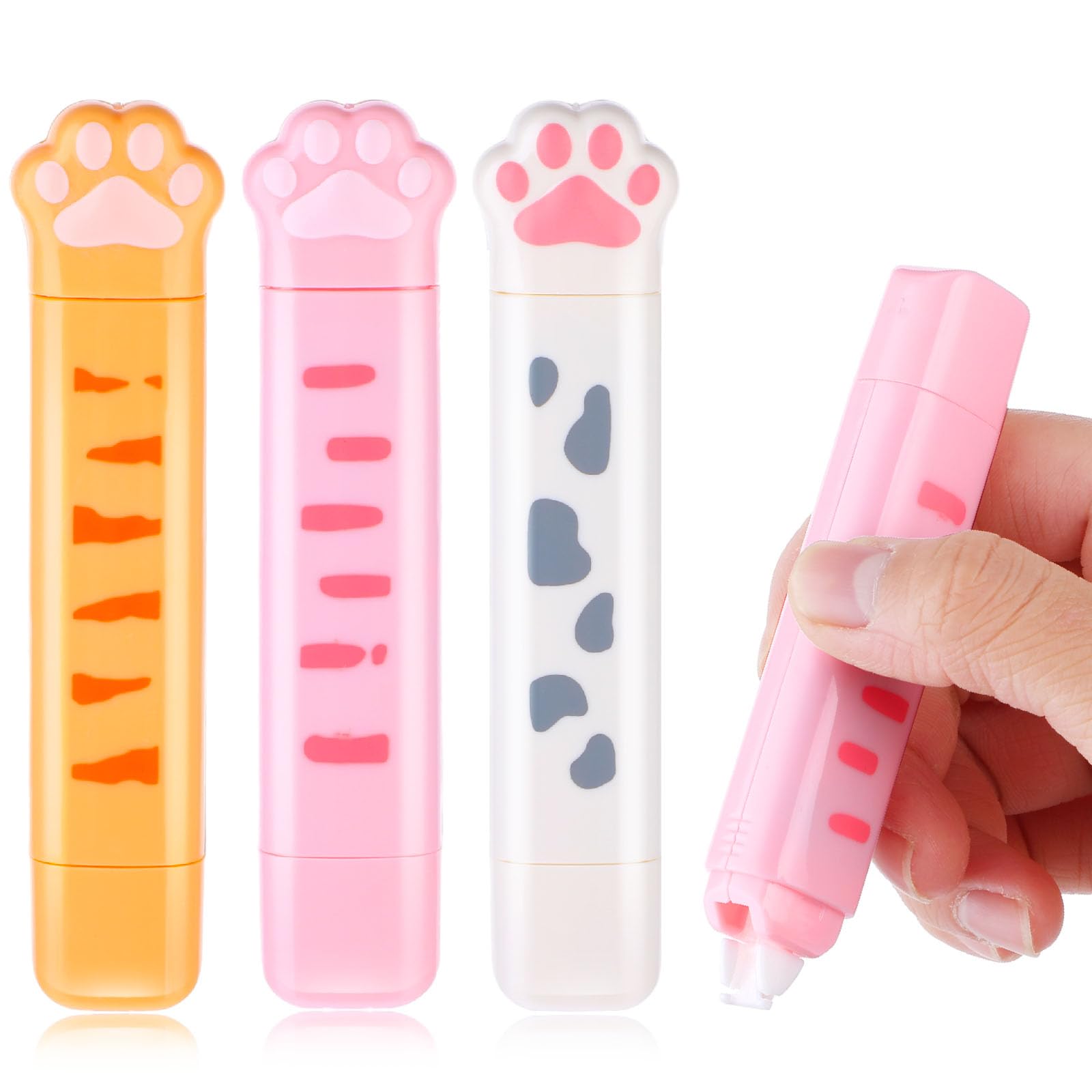 Cat Claw Bark - เทปกาวสองหน้าแบบลบได้ 1/3 ชิ้น สีขาว, เทปลบคำผิด, 2
