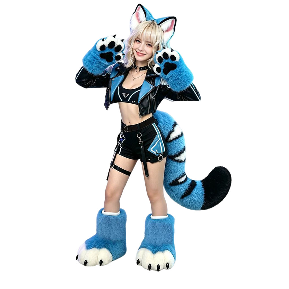 ชุดคอสเพลย์สาวน้อยแมวเสือสีฟ้า - Cat Claw Bark บทวิจารณ์และราคา